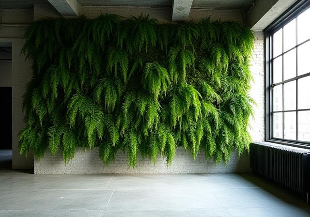 Lush indoor vertical garden in a New York loft