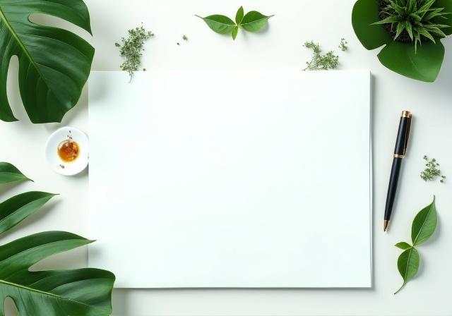 Legal documents with green plant accents